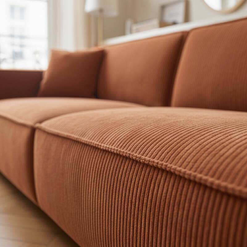 Divano 3 posti in velluto a coste con cuscini (8/9)