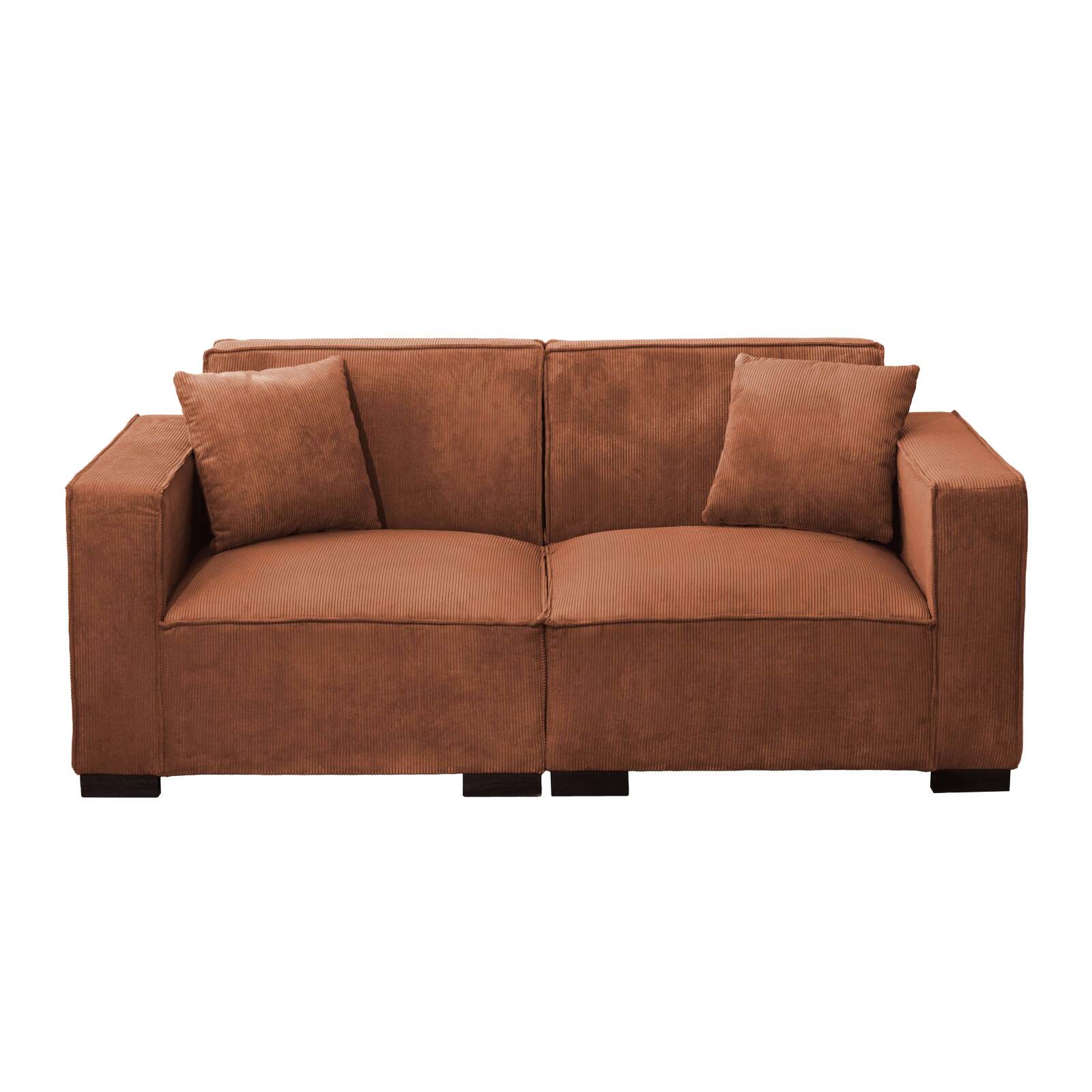 Divano 2 posti in velluto a coste con cuscini