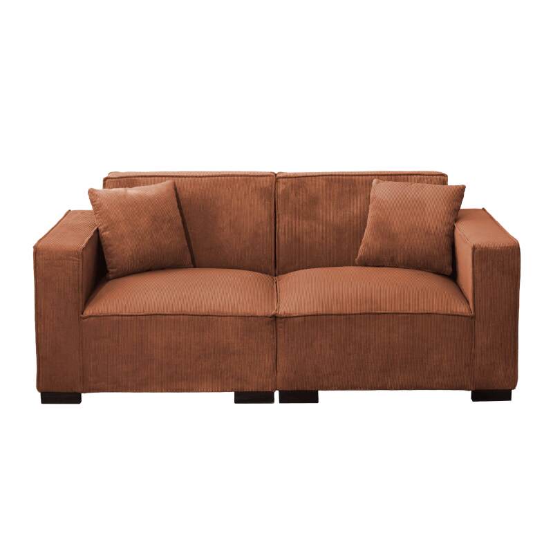 Divano 2 posti in velluto a coste con cuscini (5/8)