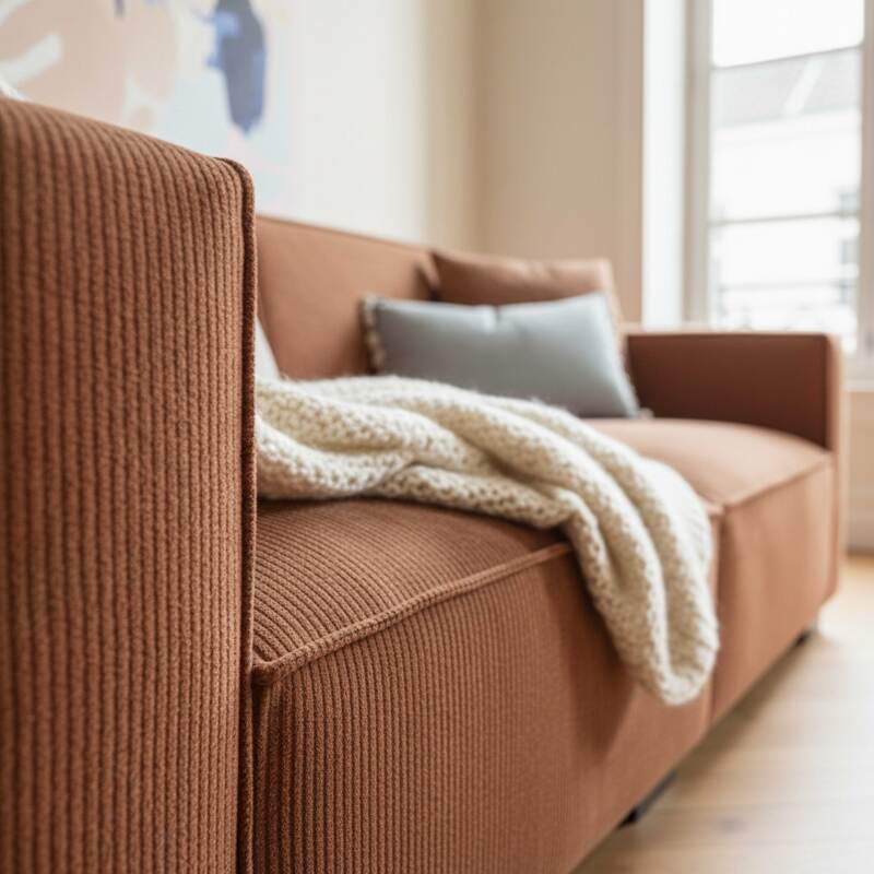 Divano 2 posti in velluto a coste con cuscini (4/8)