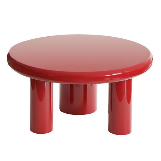 Tavolino da salotto effetto laccato rotondo Ø70 cm stile retrò | Oviala