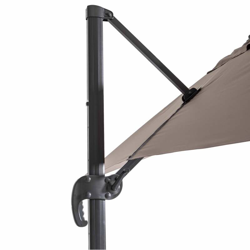 Ombrellone a braccio 2x3 m rettangolare inclinabile rotante a 360° e lastra zavorrata su ruote 100L (2/7)