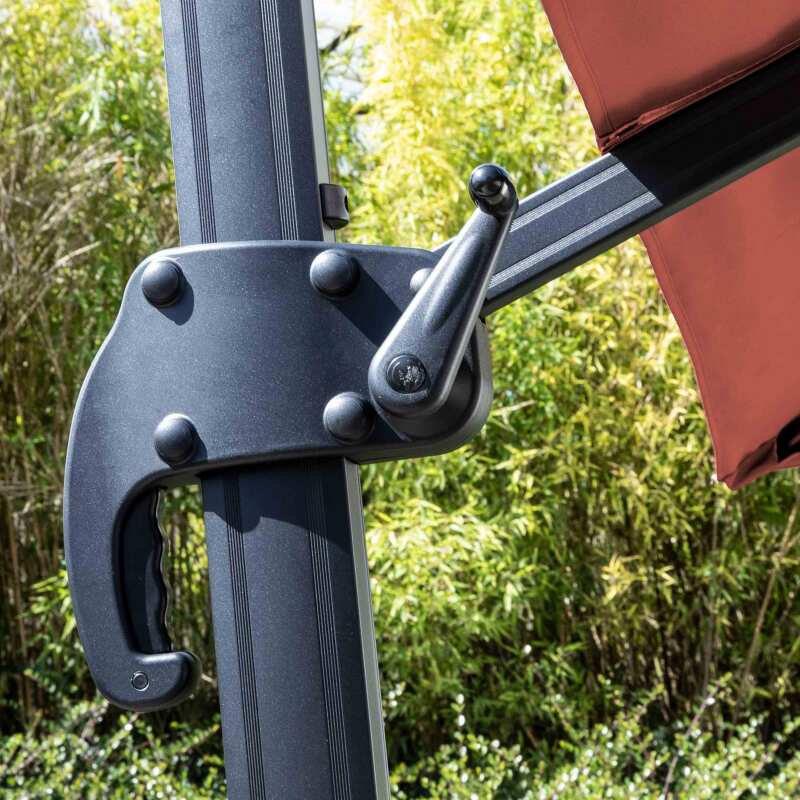 Ombrellone a braccio  2x3 m rettangolare inclinabile rotante a 360°