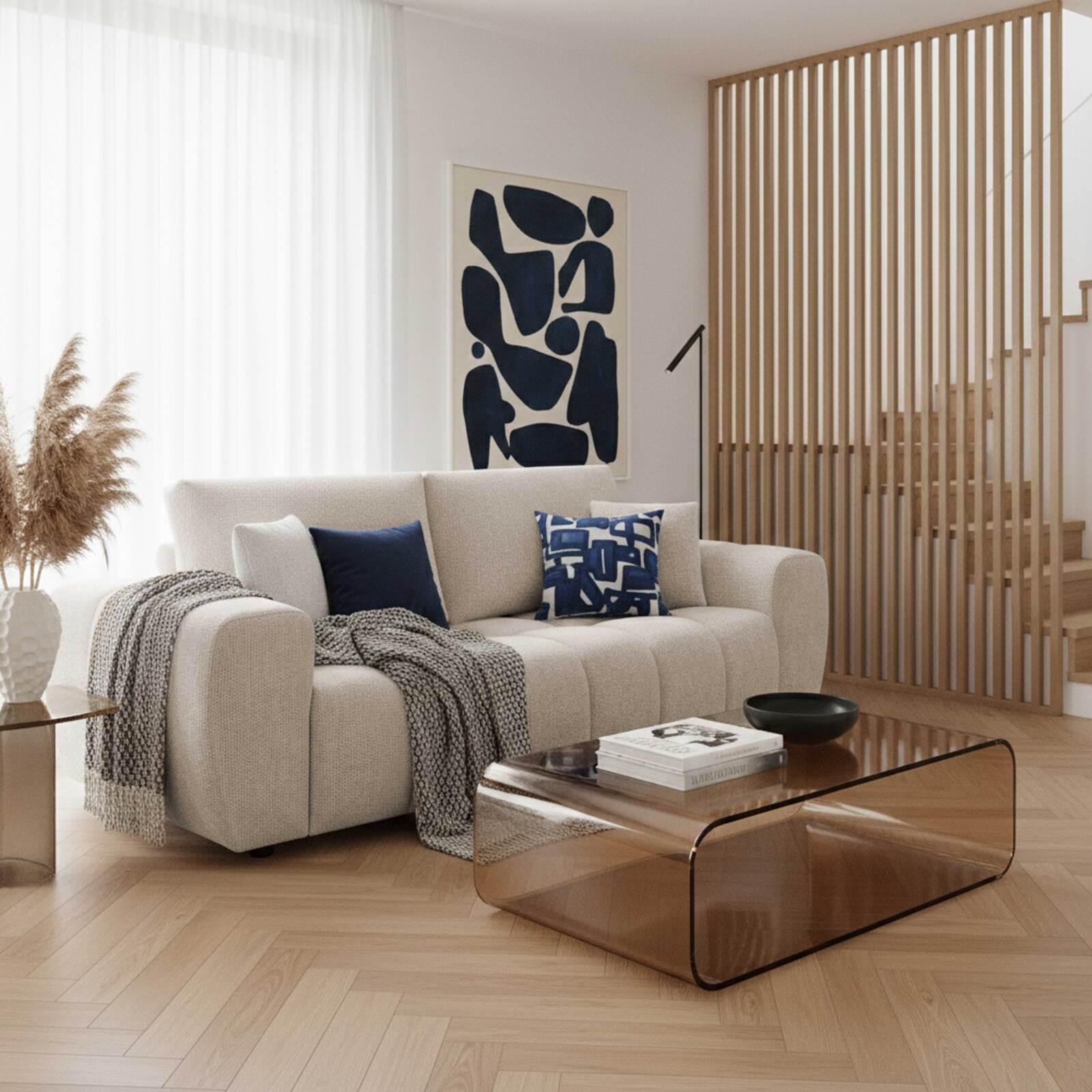 Divano 3 posti in tessutocon cuscino