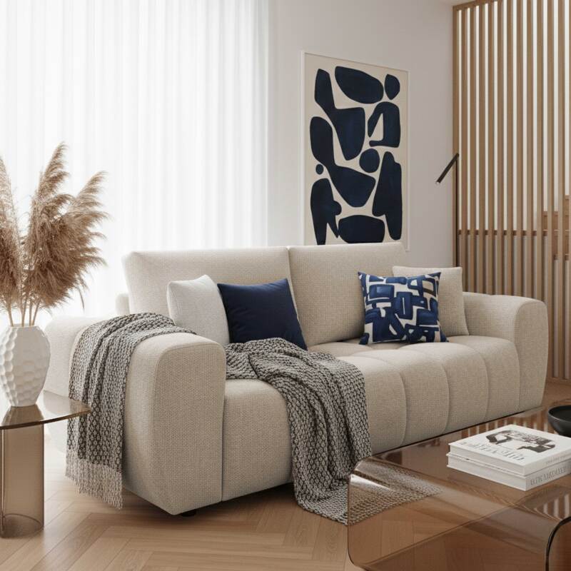 Divano 3 posti in tessutocon cuscino