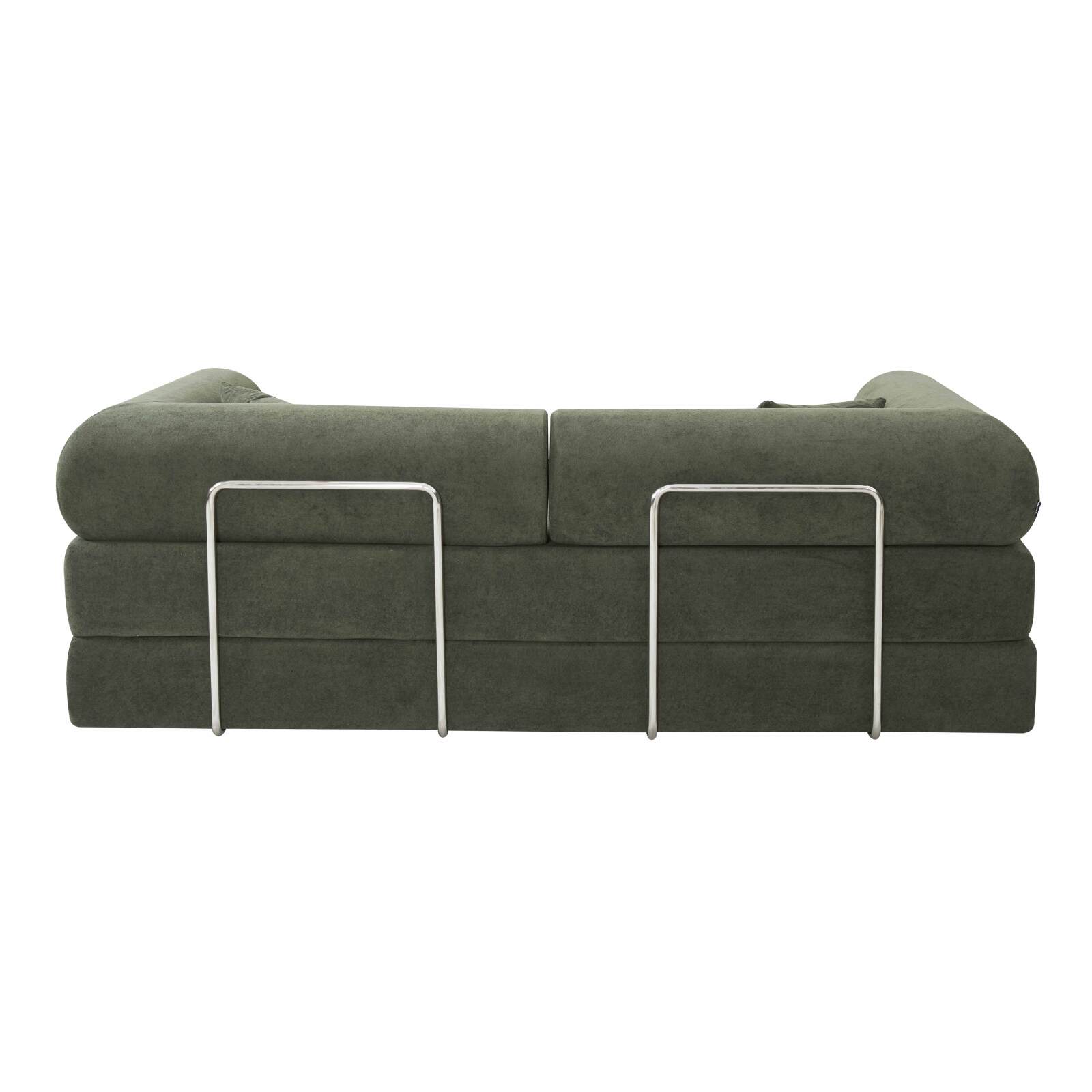 Divano letto 2 posti in tessuto con cuscini