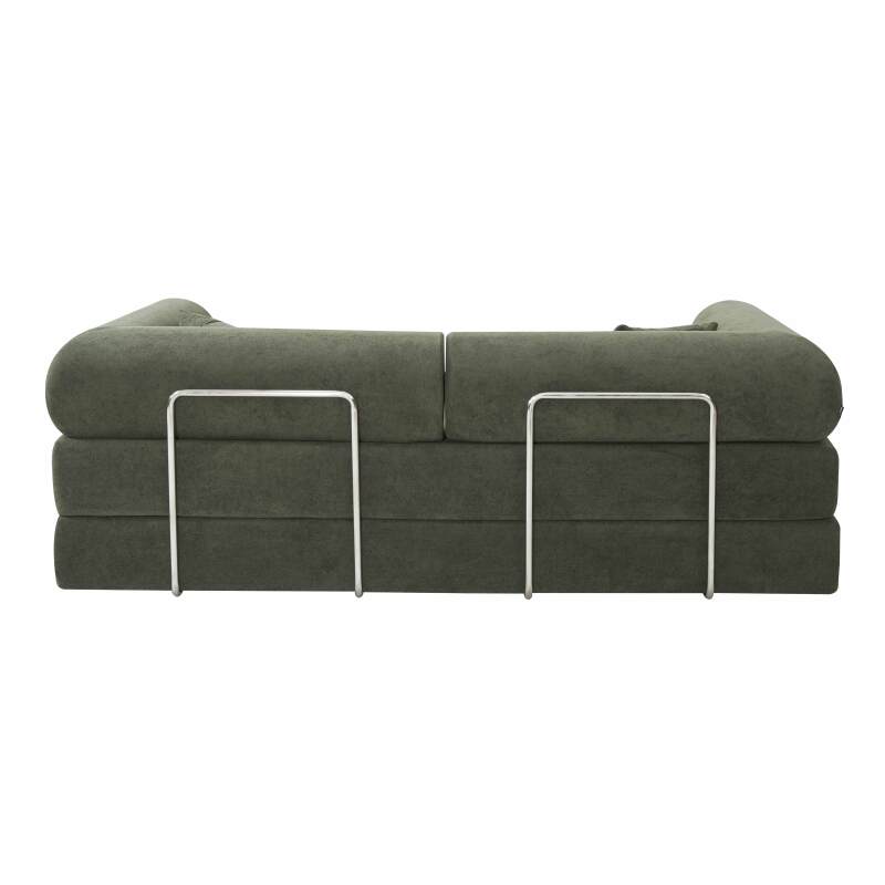 Divano letto 2 posti in tessuto con cuscini (4/8)