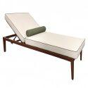 Sdraio da giardino in alluminio effetto legno reclinabile 4 posizioni con cuscino