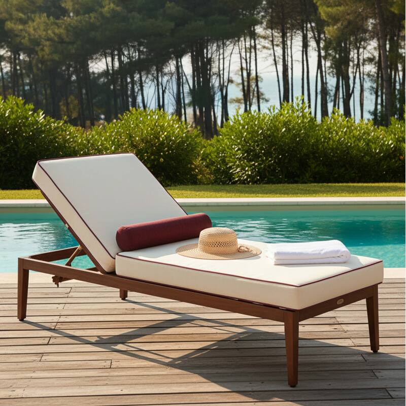 Sdraio da giardino in alluminio effetto legno reclinabile 4 posizioni con cuscino - Lifestyle