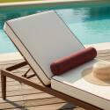 Sdraio da giardino in alluminio effetto legno reclinabili 4 posizioni con cuscino - Set di 2
