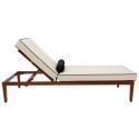 Sdraio da giardino in alluminio effetto legno reclinabili 4 posizioni con cuscino - Set di 2