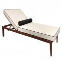 Sdraio da giardino in alluminio effetto legno reclinabili 4 posizioni con cuscino - Set di 2