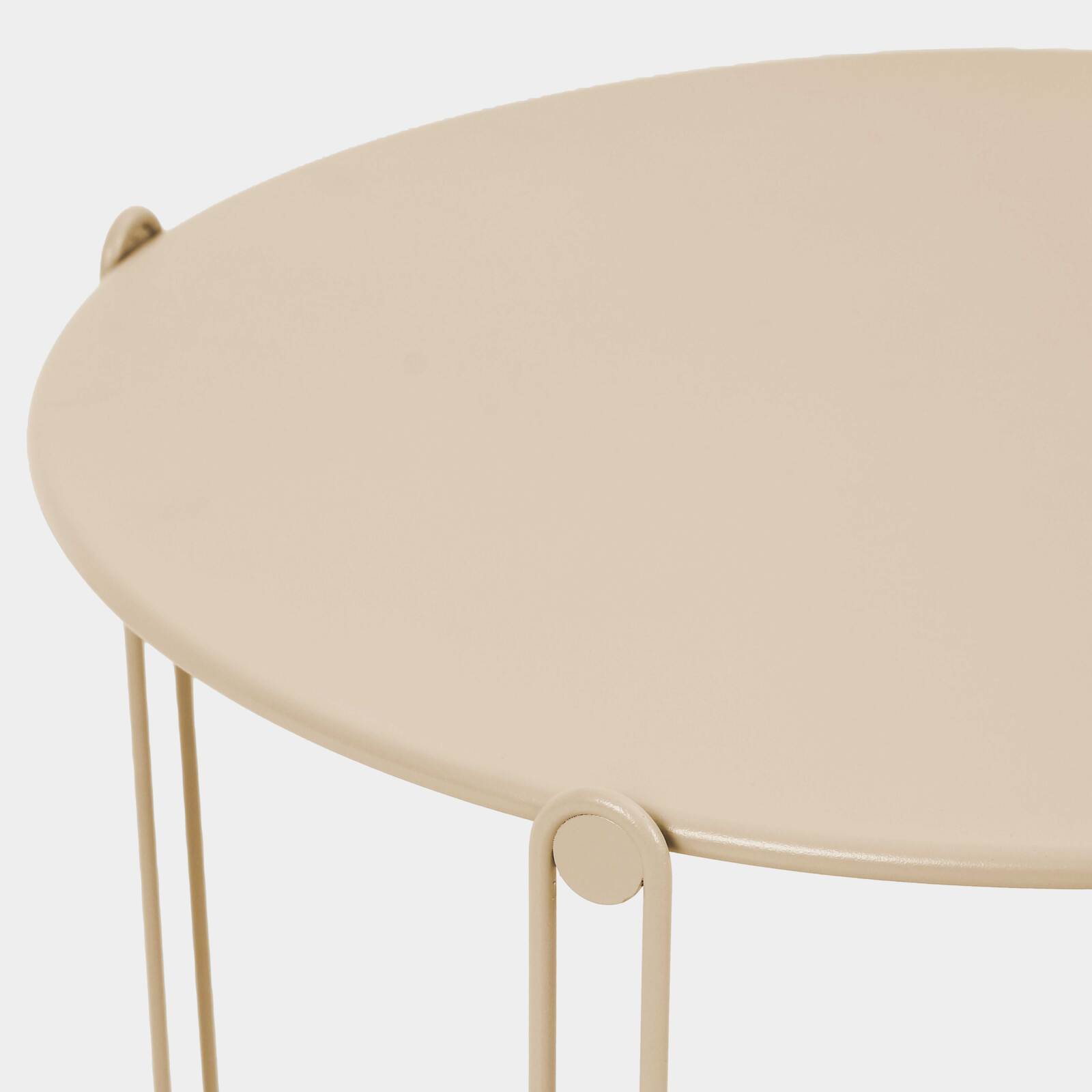 Tavolini piccoli impilabili da esterno rotondi in metallo Ø60x40 cm e Ø45x36 cm - Per 2