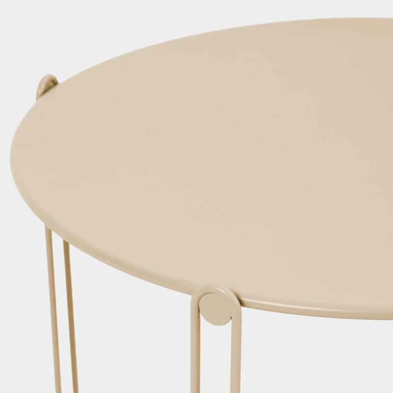 Tavolini piccoli impilabili da esterno rotondi in metallo Ø60x40 cm e Ø45x36 cm - Per 2 (2/4)