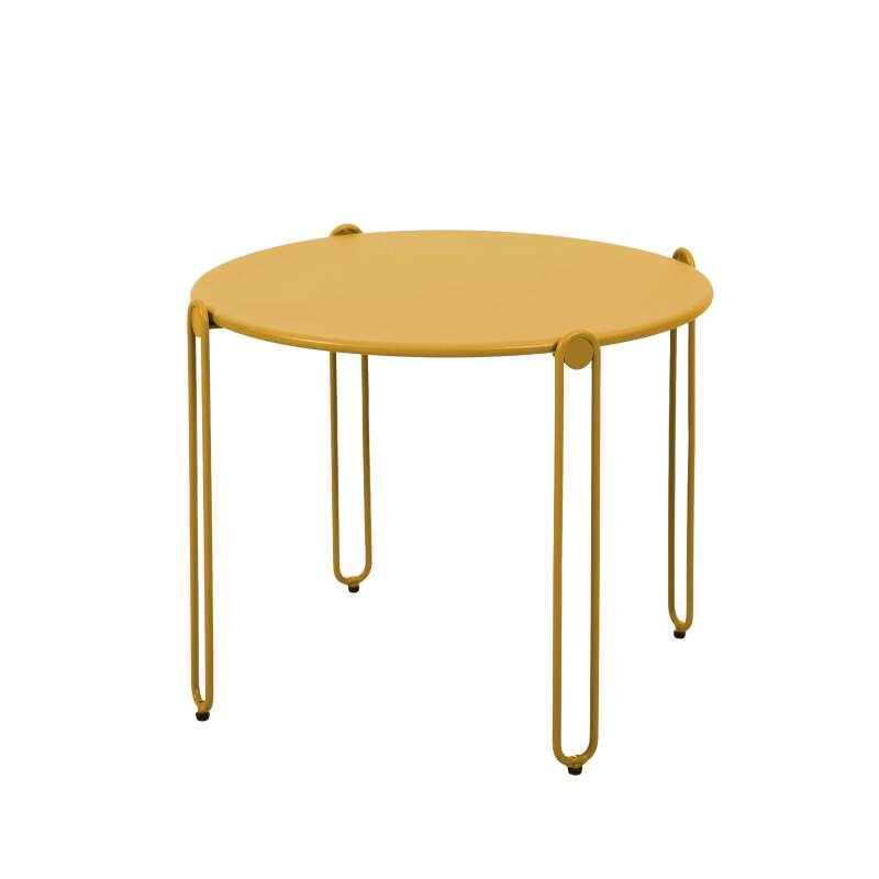 Tavolini piccoli impilabili da esterno rotondi in metallo Ø60x40 cm e Ø45x36 cm - Per 2