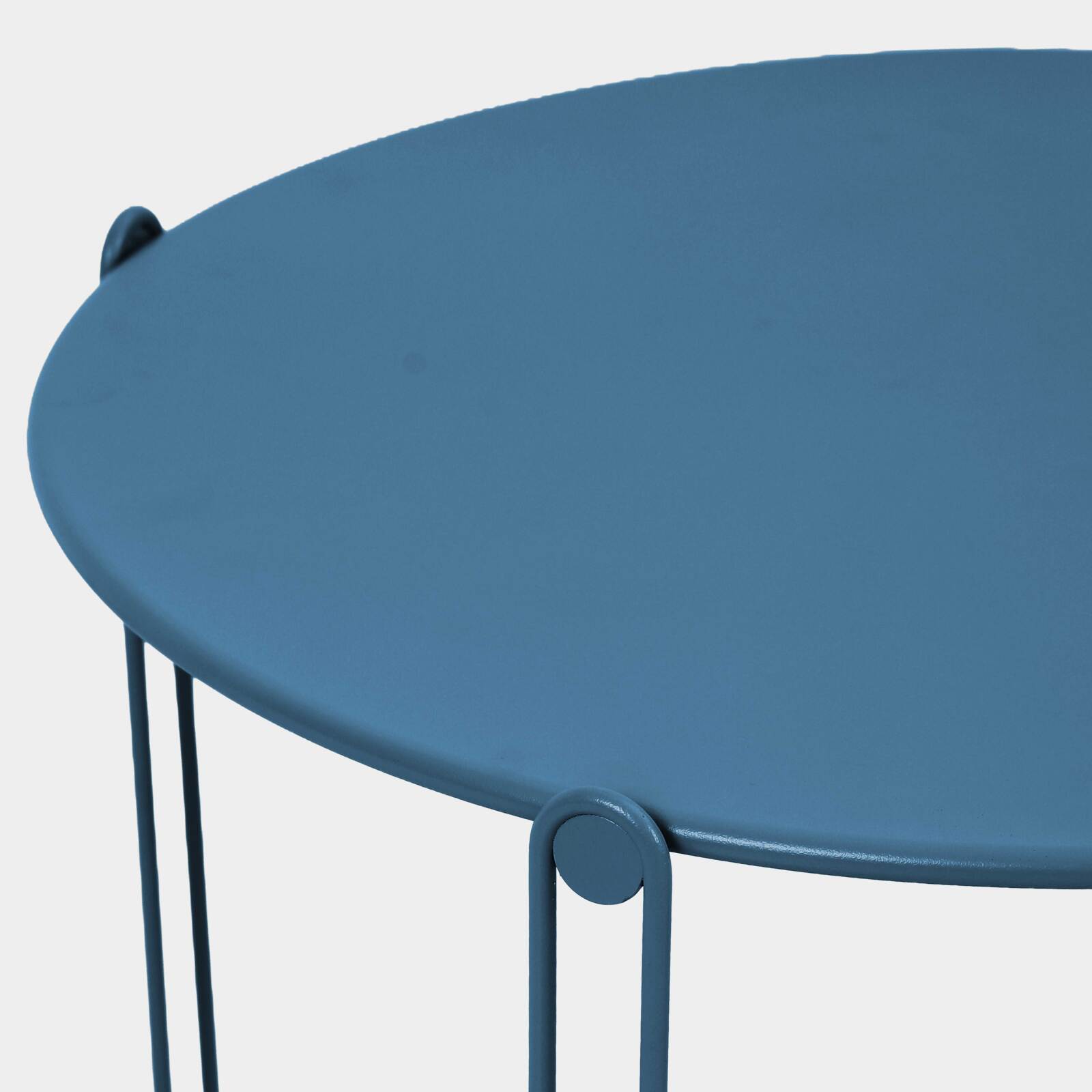 Tavolini piccoli impilabili da esterno rotondi in metallo Ø60x40 cm e Ø45x36 cm - Per 2