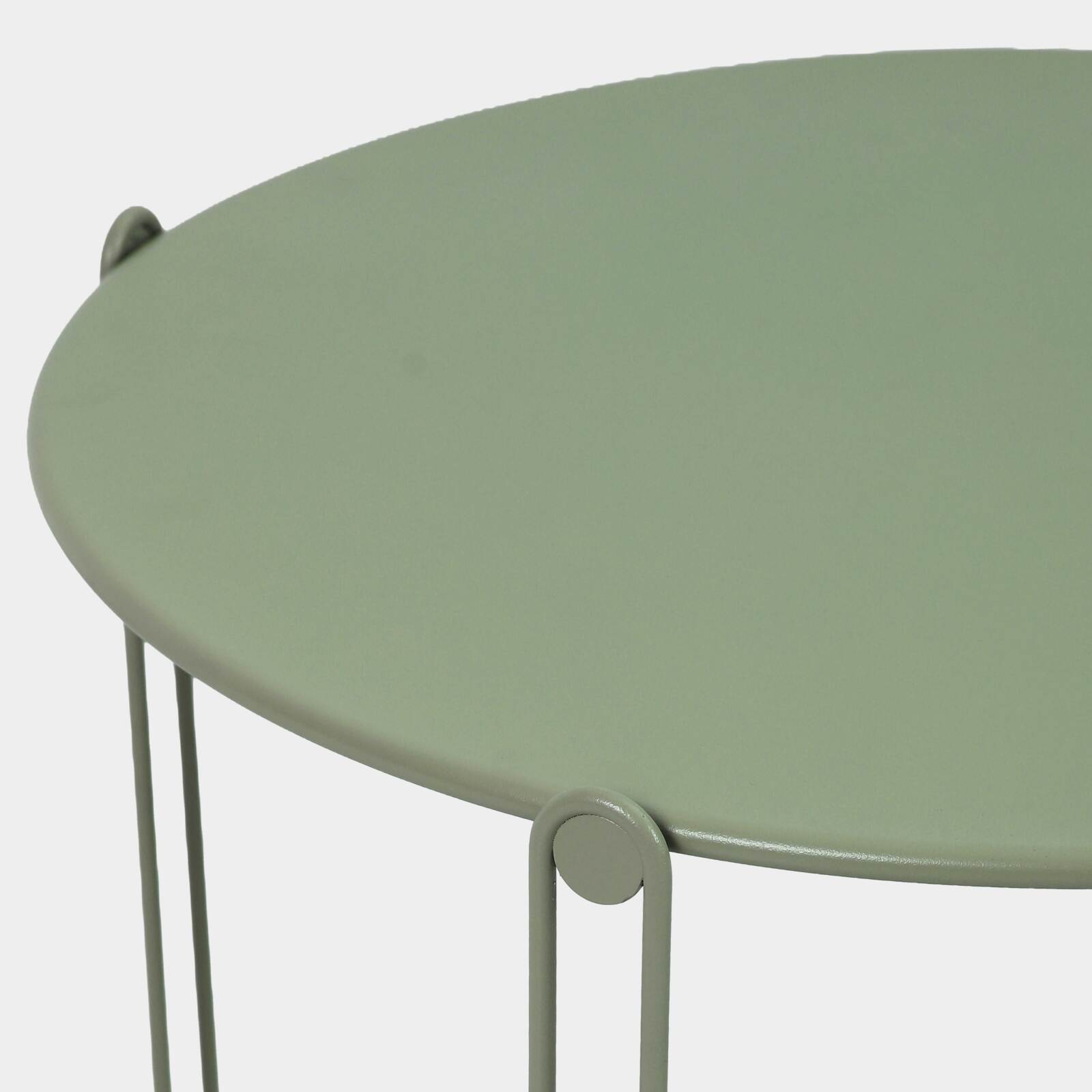 Tavolini piccoli impilabili da esterno rotondi in metallo Ø60x40 cm e Ø45x36 cm - Per 2