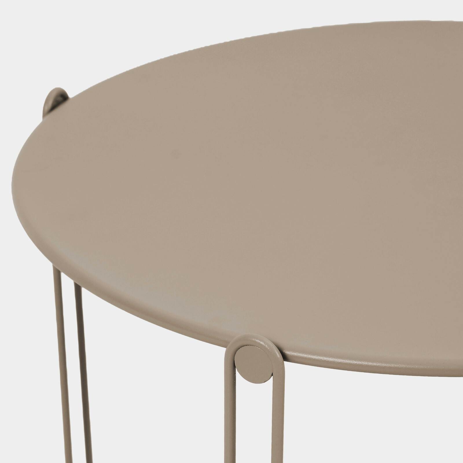 Tavolini piccoli impilabili da esterno rotondi in metallo Ø60x40 cm e Ø45x36 cm - Per 2