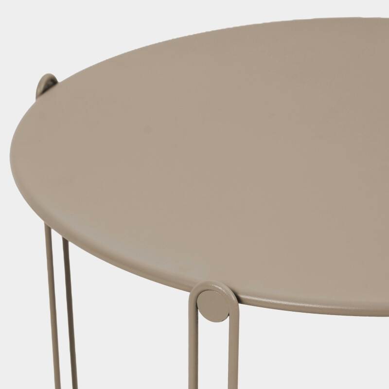 Tavolini piccoli impilabili da esterno rotondi in metallo Ø60x40 cm e Ø45x36 cm - Per 2 (2/4)