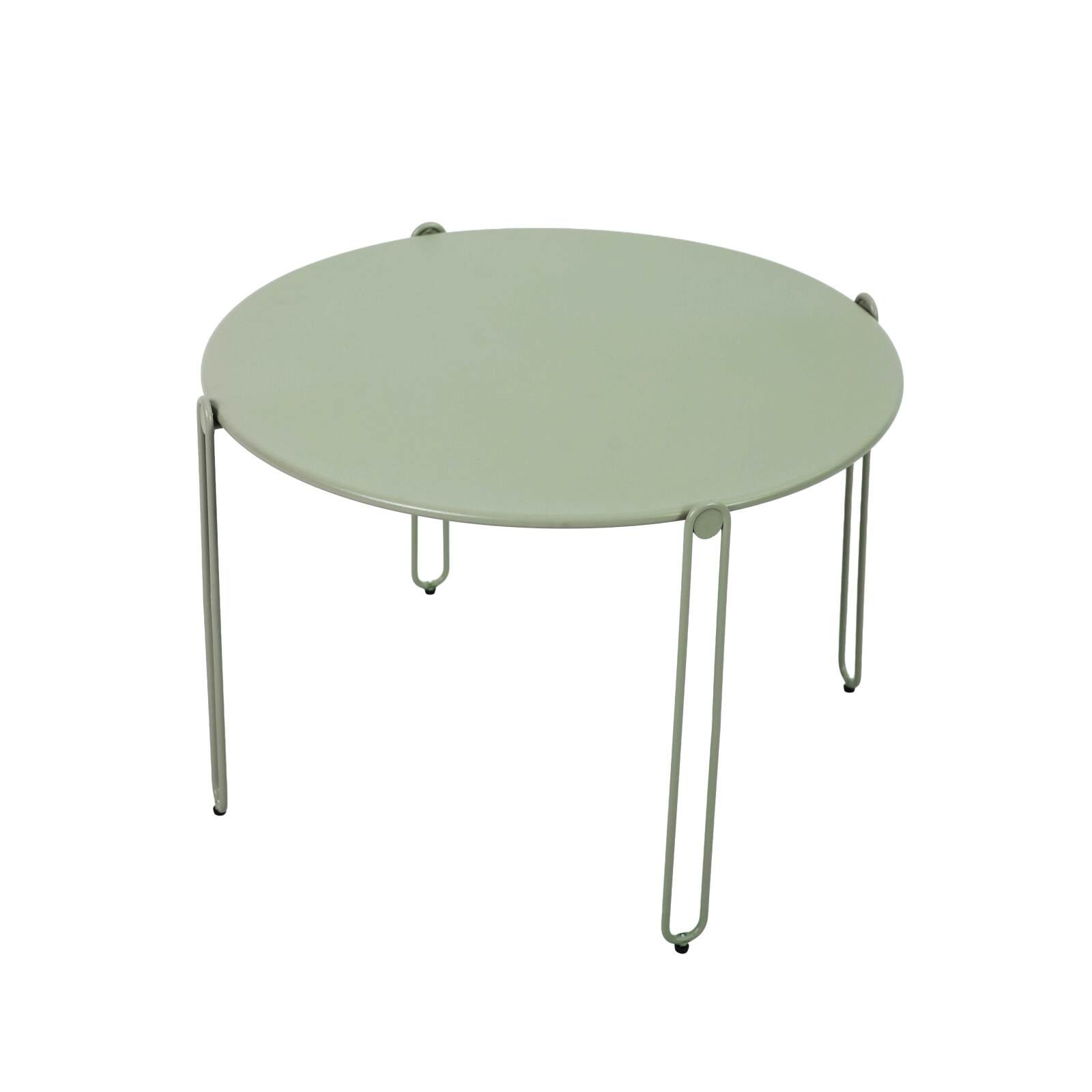 Tavolini piccoli impilabili da esterno rotondi in metallo Ø60x40 cm e Ø45x36 cm - Per 2