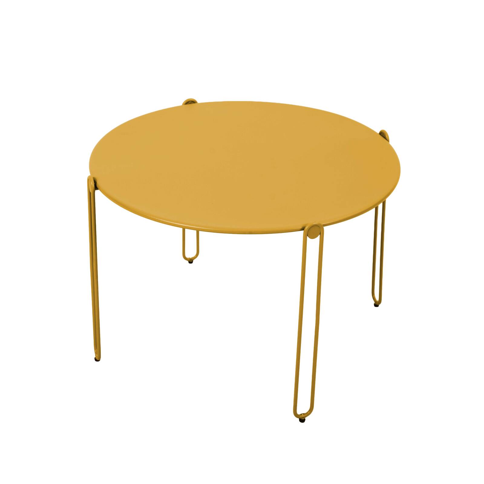 Tavolini piccoli impilabili da esterno rotondi in metallo Ø60x40 cm e Ø45x36 cm - Per 2