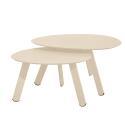 Tavolini piccoli impilabili da esterno rotondi in metallo Ø68x40 cm e Ø55x36 cm - Per 2