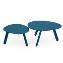 Tavolini piccoli impilabili da esterno rotondi in metallo Ø68x40 cm e Ø55x36 cm - Per 2