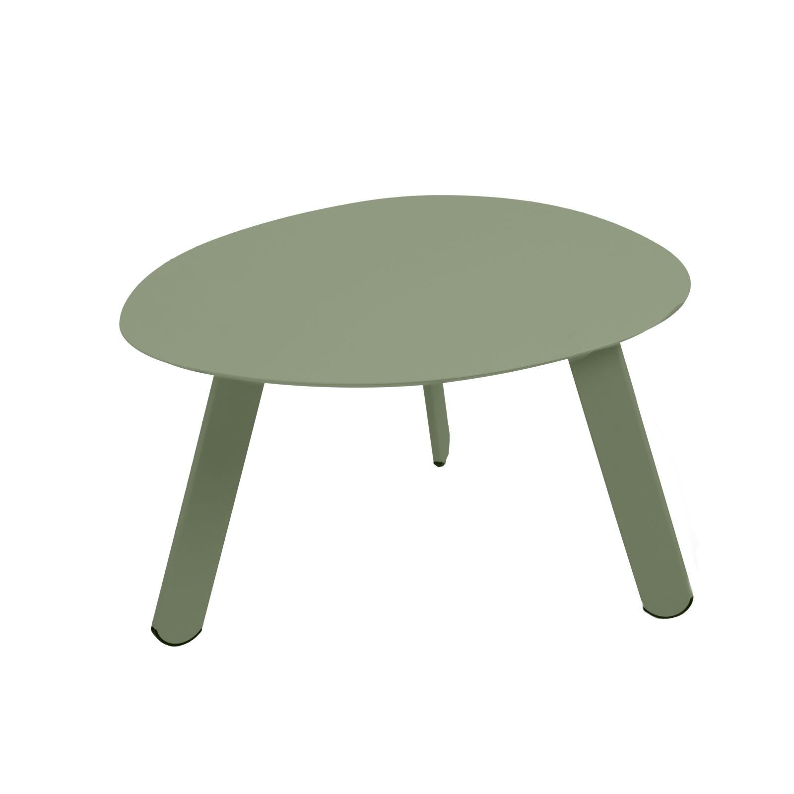 Tavolini piccoli impilabili da esterno rotondi in metallo Ø68x40 cm e Ø55x36 cm - Per 2