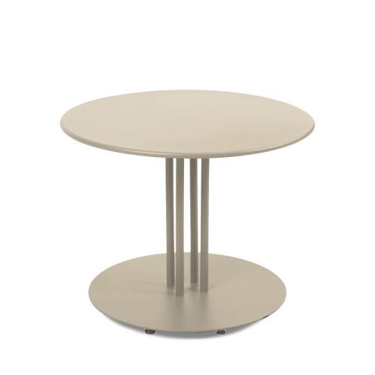 Tavolino piccolo da esterno rotondo in metallo Ø50x38 cm | Oviala