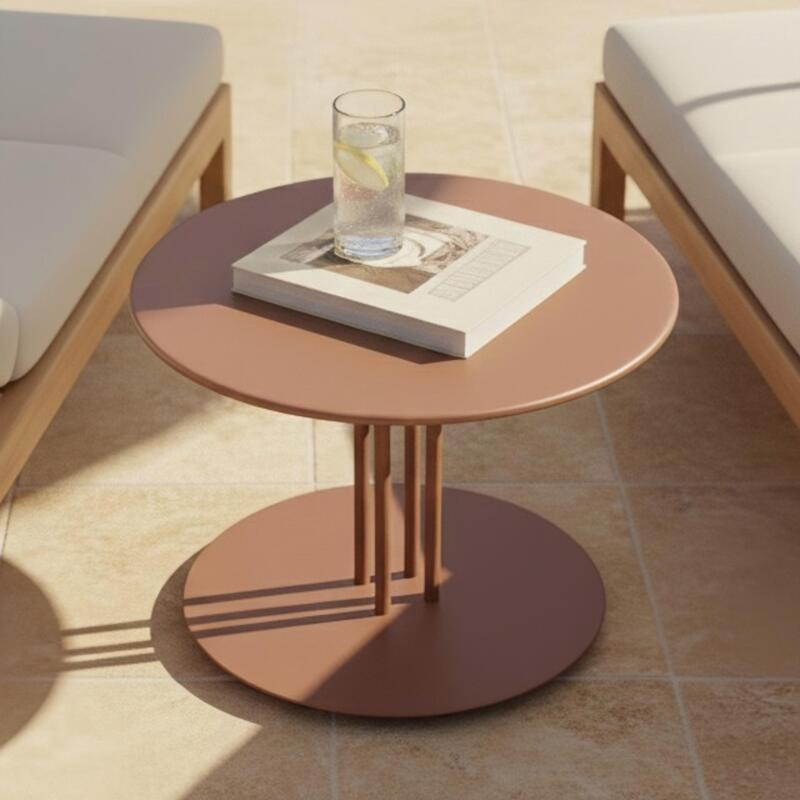 Tavolino piccolo da esterno rotondo in metallo Ø50x38 cm (2/4)