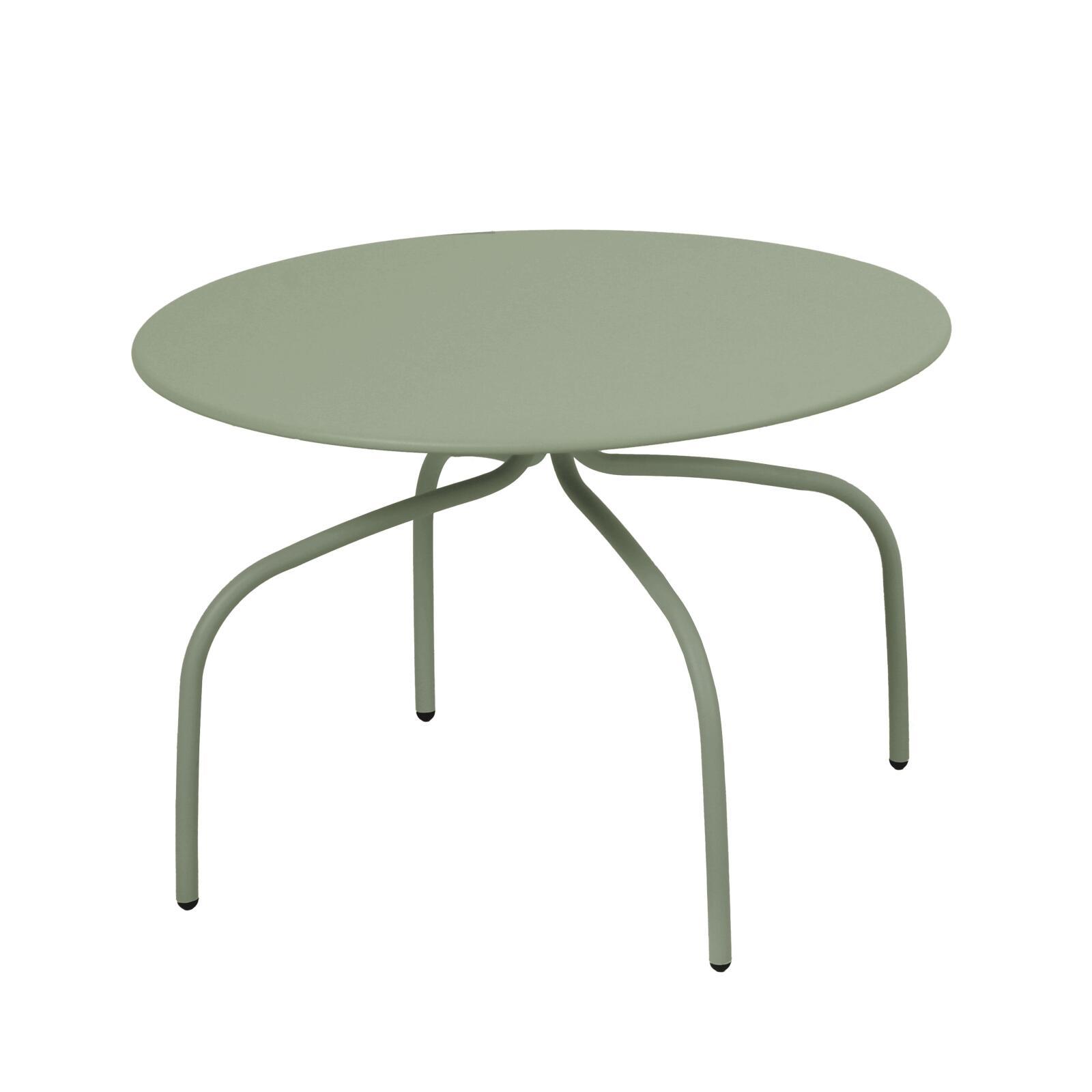 Tavolini piccoli impilabili da esterno rotondi in metallo Ø60x40 cm e Ø40x36 cm - Per 2