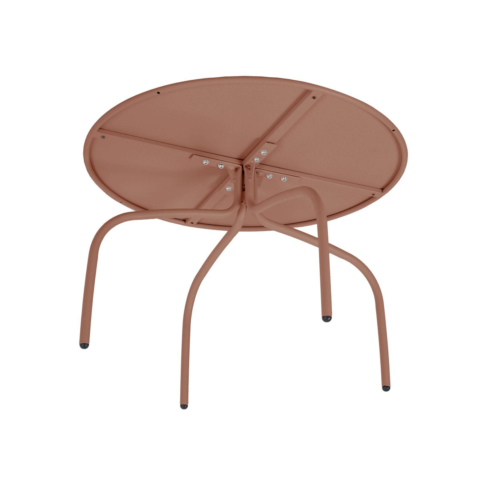 Tavolini piccoli impilabili da esterno rotondi in metallo Ø60x40 cm e Ø40x36 cm - Per 2