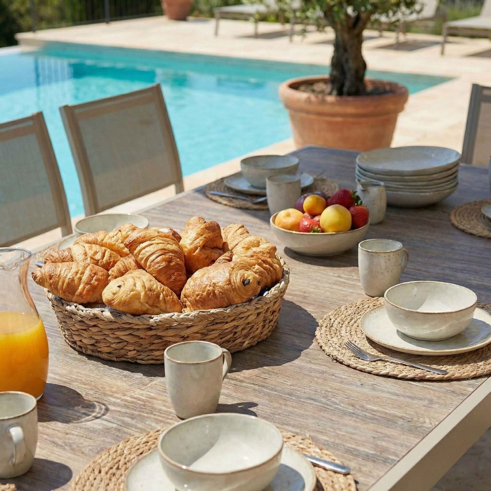 Tavolo da giardino in alluminio e ceramica effetto legno 206x100 cm e 10 sedie in textilene