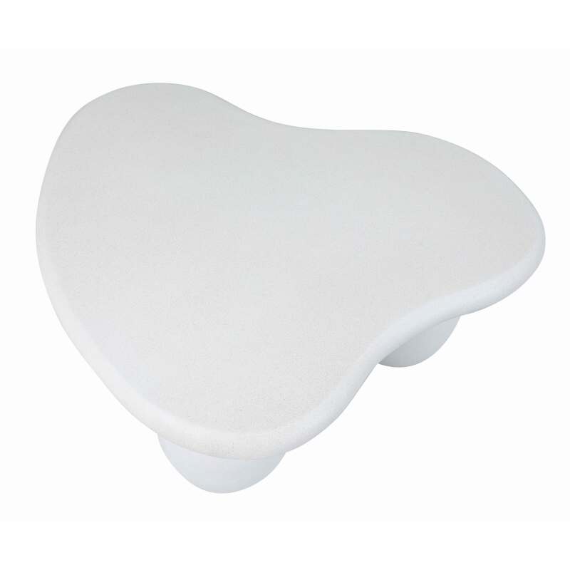 Tavolino piccolo da esterno di design forma organica effetto cemento liscio 80x80x40 cm (5/6)