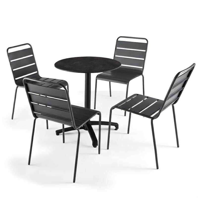 Piano del tavolo del giardino in HPL Ø60 cm (5/6)