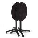 Tavolo da giardino bistrot rotondo reclinabile in alluminio nero e HPL per 4 persone Ø60 cm