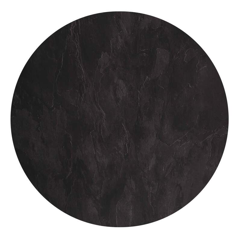 Tavolo da giardino bistrot rotondo reclinabile in alluminio nero e HPL per 4 persone Ø60 cm (4/8)