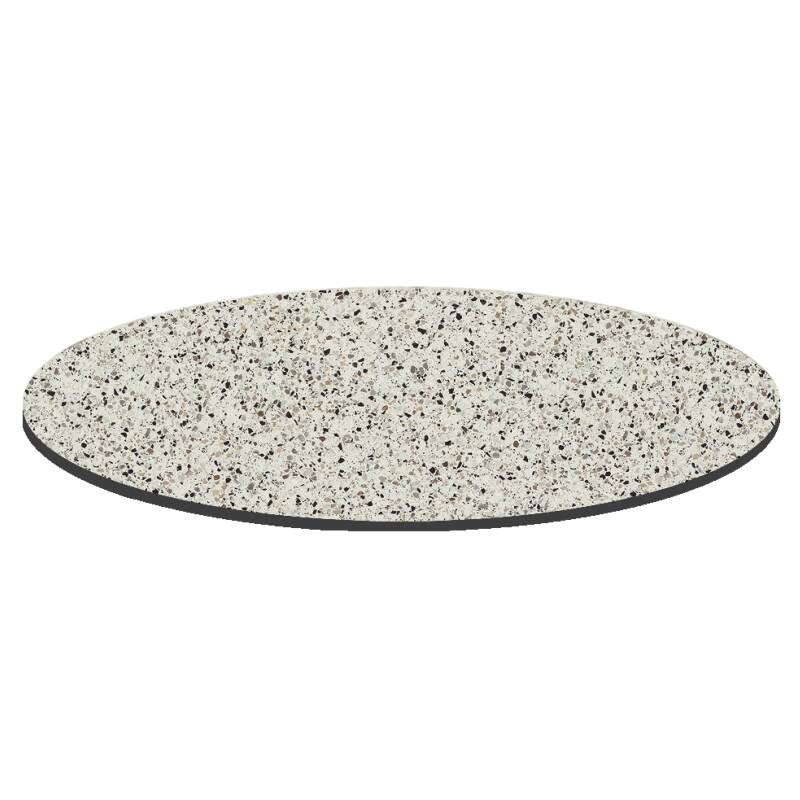 Tavolo da giardino bistrot rotondo reclinabile in alluminio nero e HPL per 4 persone Ø60 cm (3/8)