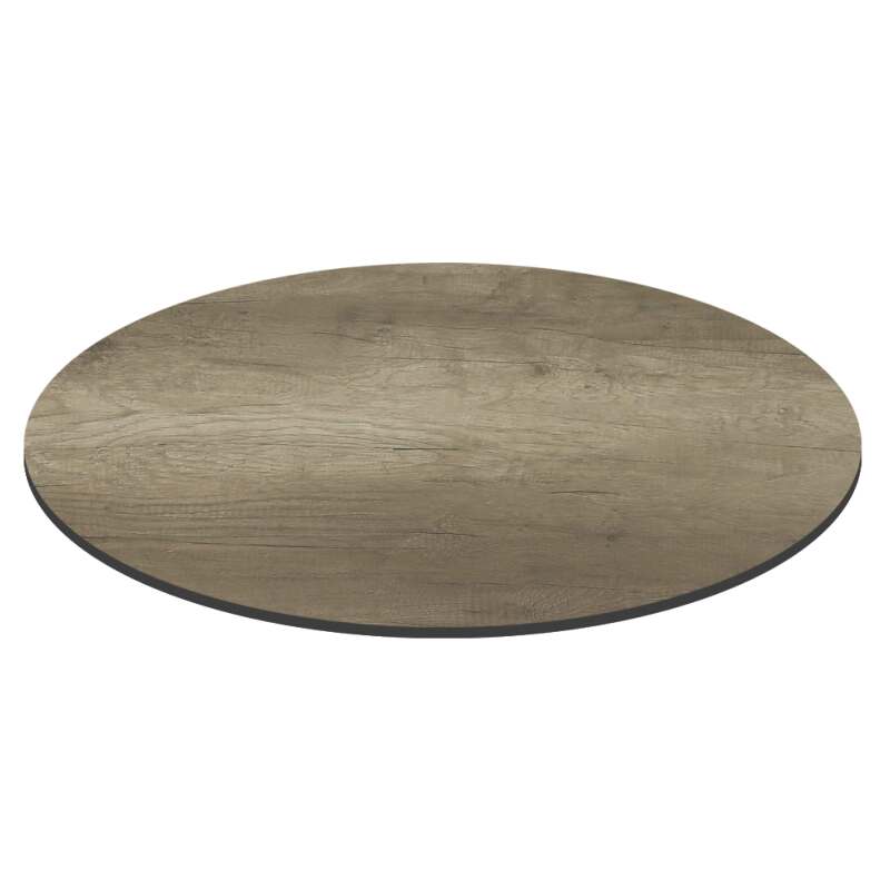 Tavolo da giardino bistrot rotondo reclinabile in alluminio nero e HPL per 4 persone Ø60 cm (3/8)