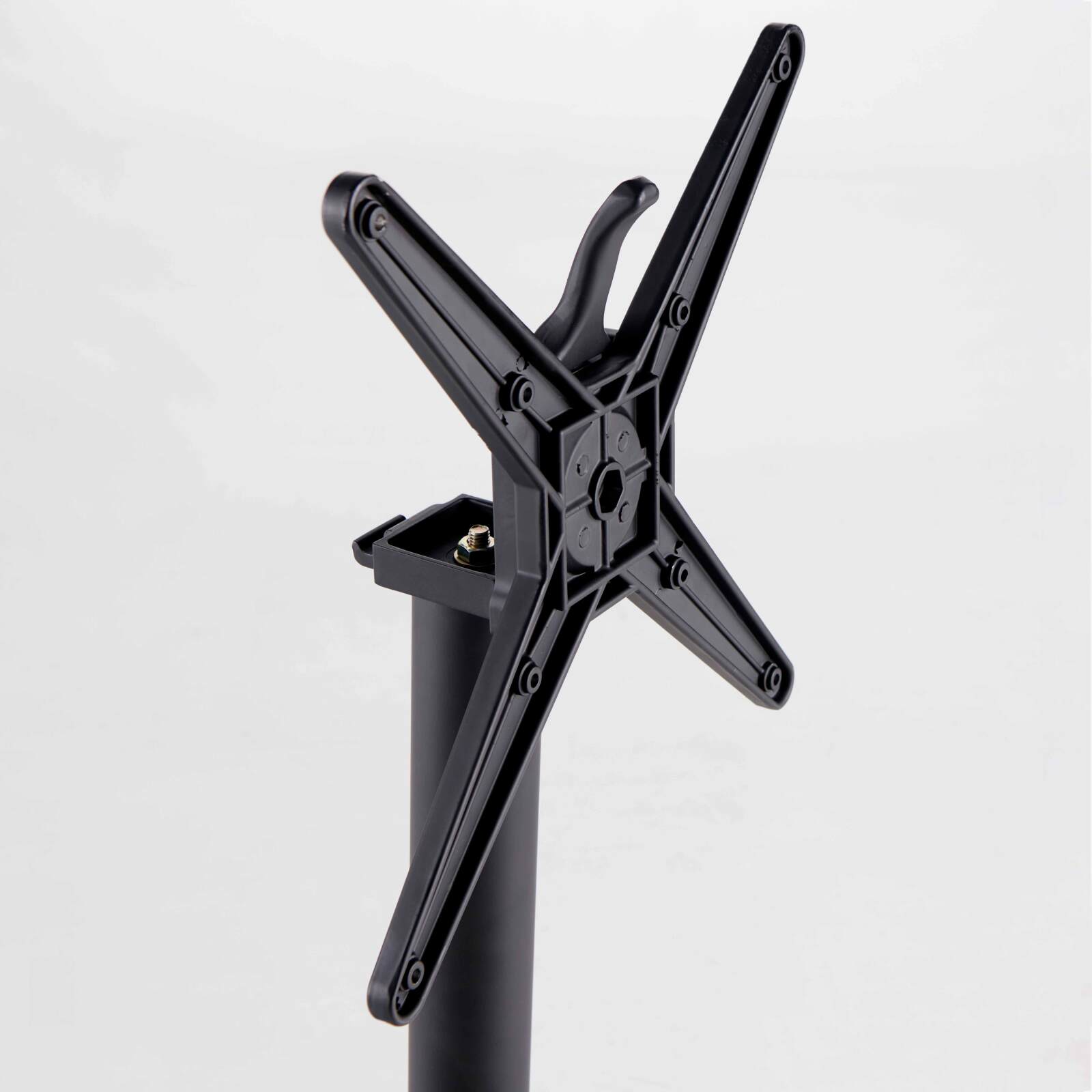 Tavolo da giardino bistrot rotondo reclinabile in alluminio nero e HPL per 4 persone Ø60 cm