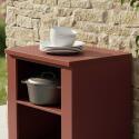 Modulo cucina da esterno con piano di lavoro e scaffale portaoggetti