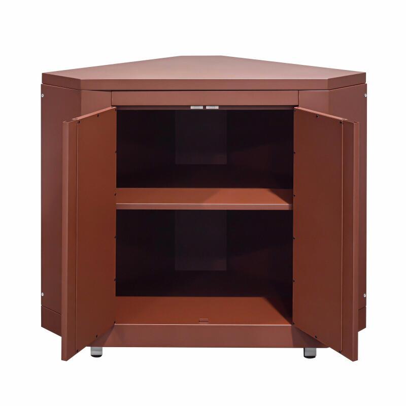 Modulo cucina da esterno angolare in acciaio con ripiani portaoggetti (3/6)