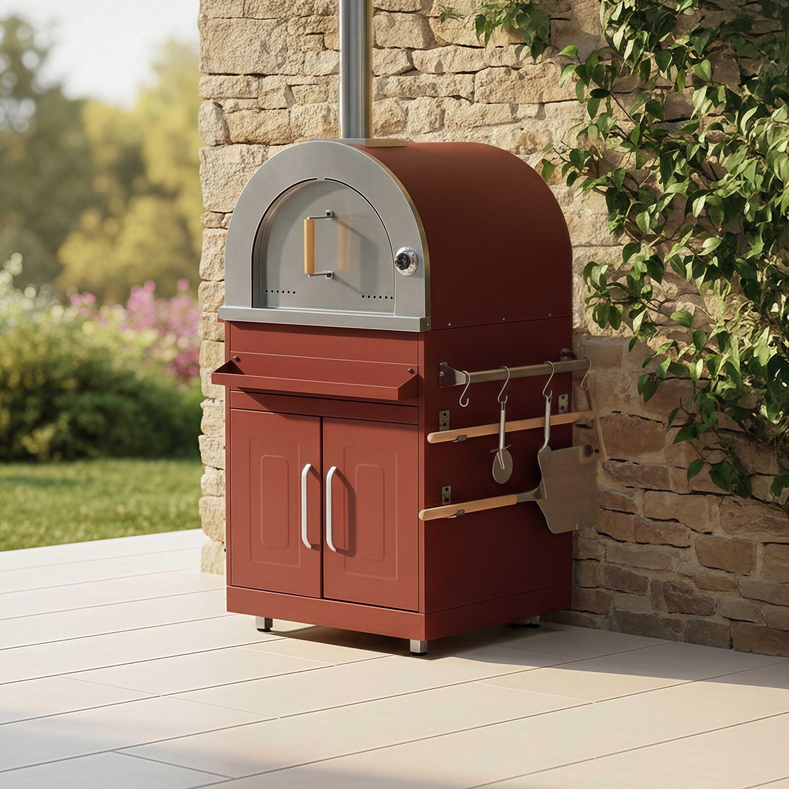 Modulo forno per pizza in acciaio per cucine da esterno