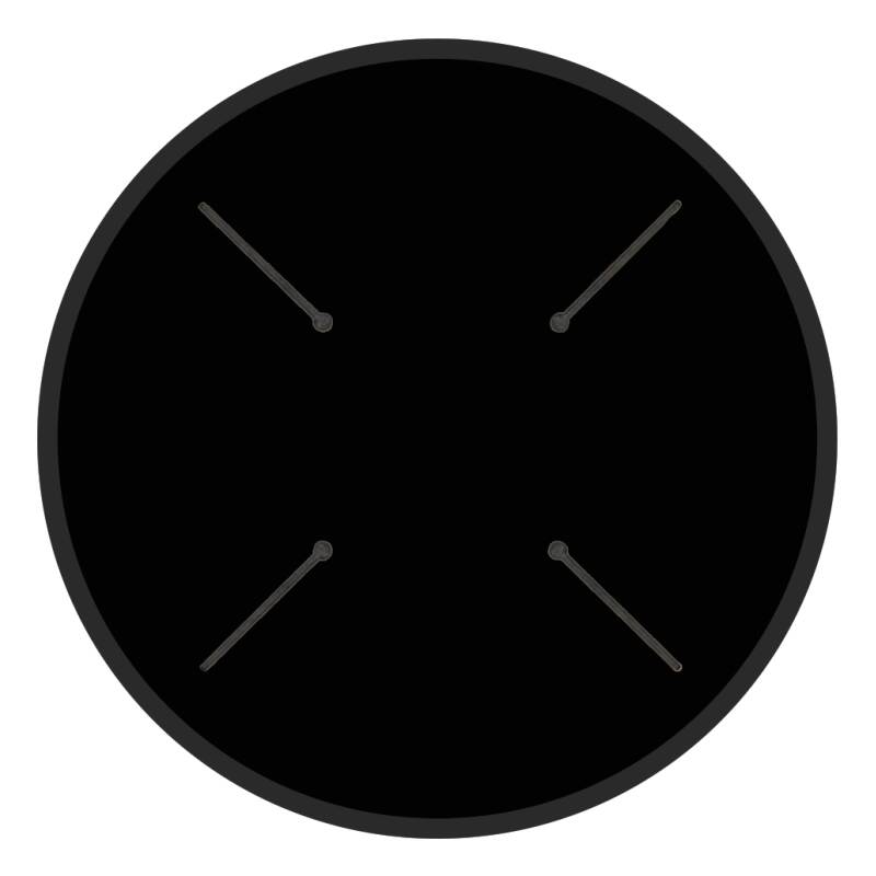 Tavolo da giardino bistrot rotondo reclinabile in alluminio nero e HPL per 4 persone Ø70 cm (5/8)