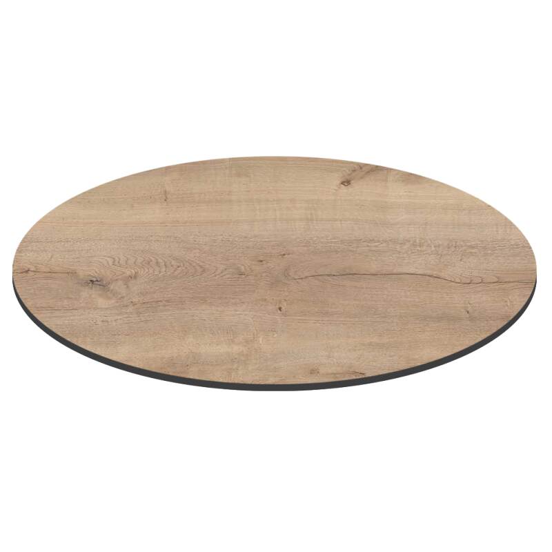 Tavolo da giardino bistrot rotondo reclinabile in alluminio nero e HPL per 4 persone Ø70 cm (3/8)