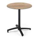 Tavolo da giardino bistrot rotondo reclinabile in alluminio nero e HPL per 4 persone Ø70 cm