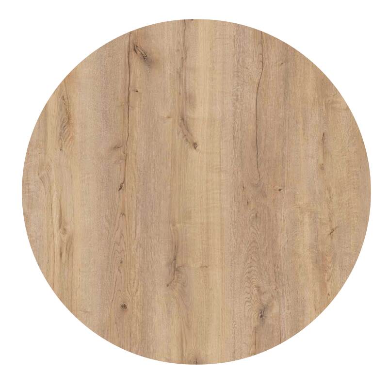 Tavolo da giardino bistrot rotondo reclinabile in alluminio nero e HPL per 4 persone Ø70 cm (4/8)