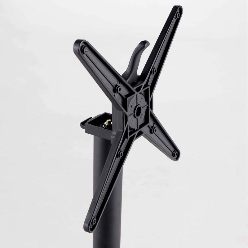 Tavolo da giardino bistrot rotondo reclinabile in alluminio nero e HPL per 4 persone Ø70 cm (7/8)