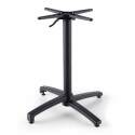 Tavolo da giardino bistrot rotondo reclinabile in alluminio nero e HPL per 4 persone Ø70 cm