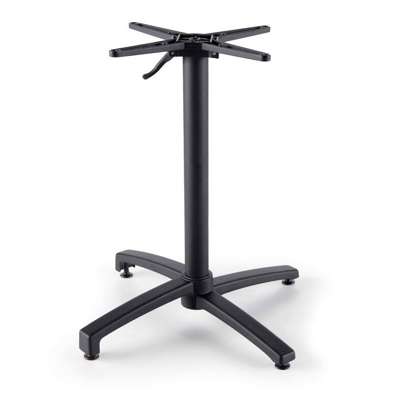 Tavolo da giardino bistrot rotondo reclinabile in alluminio nero e HPL per 4 persone Ø70 cm (6/8)